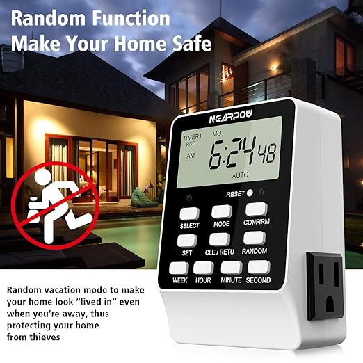 Outlet Timer, NEARPOW Dual Digital Light Timer - Image 6