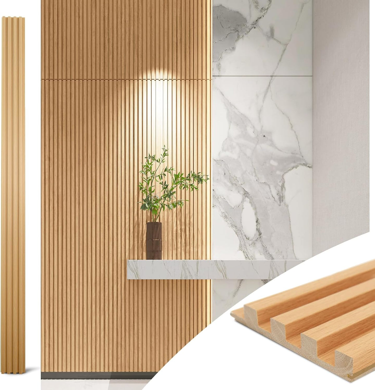 Art3d Slat Wood Wall Paneling for Interior and Ceiling Decoration