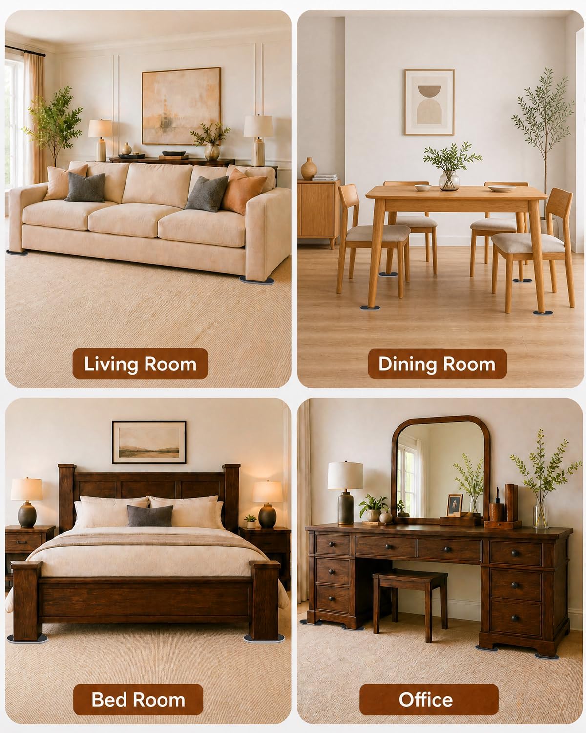 Furniture Sliders,16 PCS 9-1/2" Value Pack Large Oval Reusable Moving Pads for Carpet and Hardwood Floors, Heavy Duty Protector for Beds, Sofas, Dressers, Quickly and Easily Move