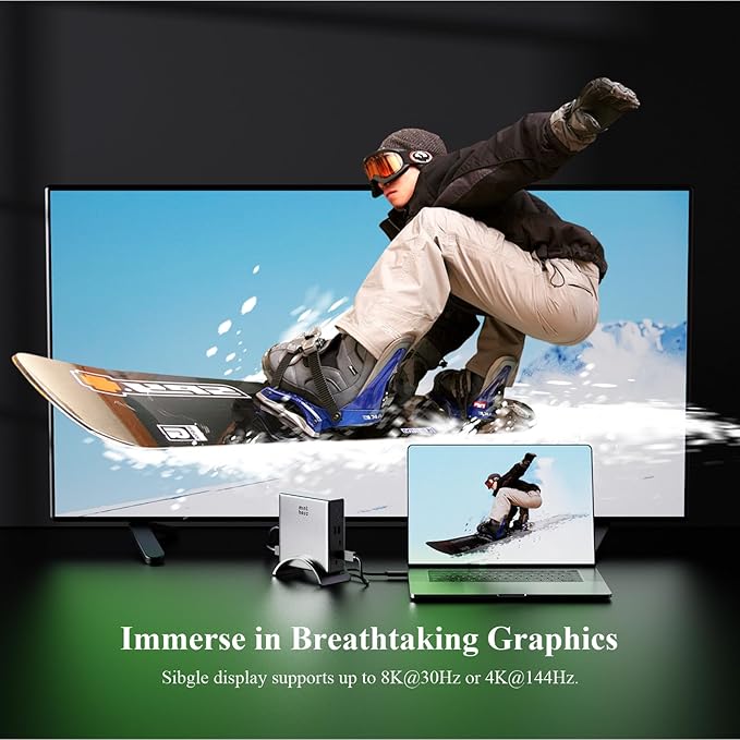USB C Docking Station, Minthouz PD3.1 Docking Station 3 Monitorswith 4K@144Hz - Image 4