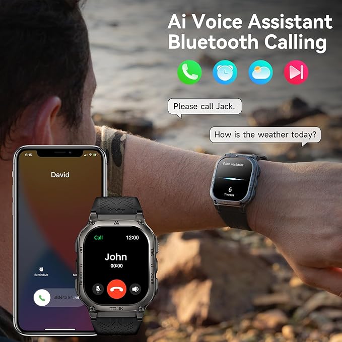 AMAZTIM Smart Watch, 60 Days Extra-Long Battery, 50M Waterproof, Rugged - Image 3