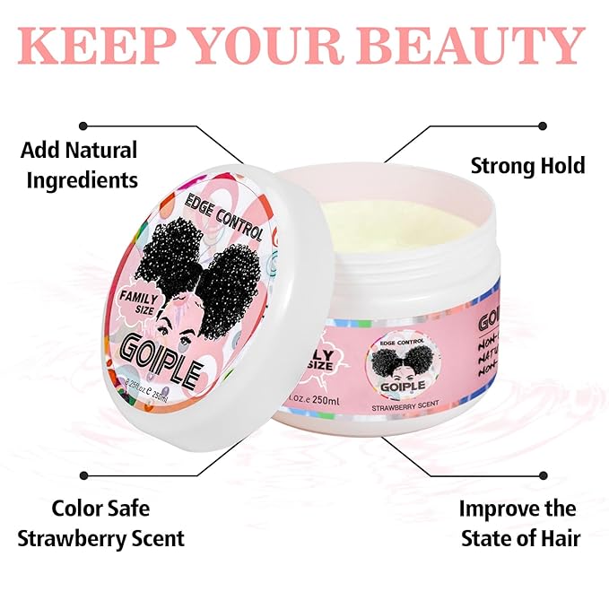 8.25 OZ Edge Control Wax for Women Strong Hold Non-greasy Edge Smoother - Image 3