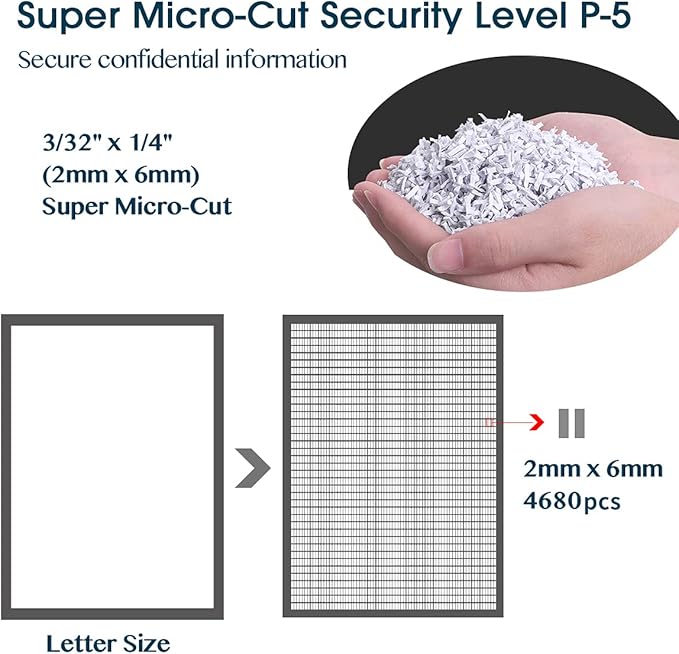 WOLVERINE 6-Sheet 2x6mm Super Micro Cut High Security Level P-5 Ultra Quiet - Image 8