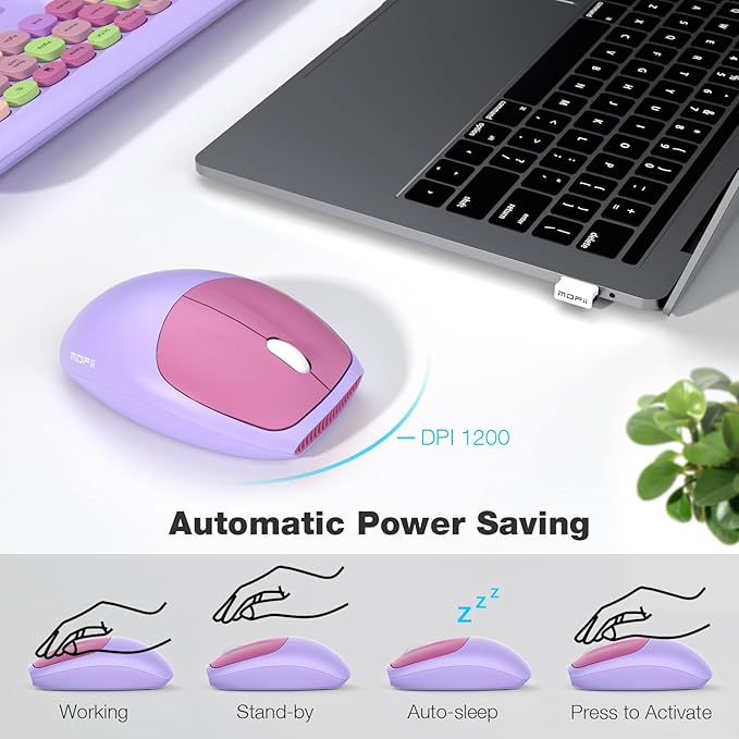 MOFII Wireless Keyboard and Mouse Combo, 2.4G Silent Cordless Slim Full Size - Image 4