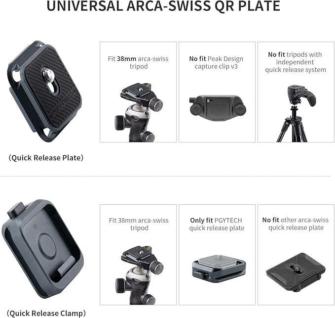 PGYTECH Quick Release Plate +Adapter w/Arca Swiss Clamp Camera Mount - Image 2