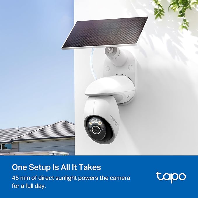 Tapo 4K Outdoor Camera Wireless, Battery Camera w/Solar Panel, 360° View - Image 5