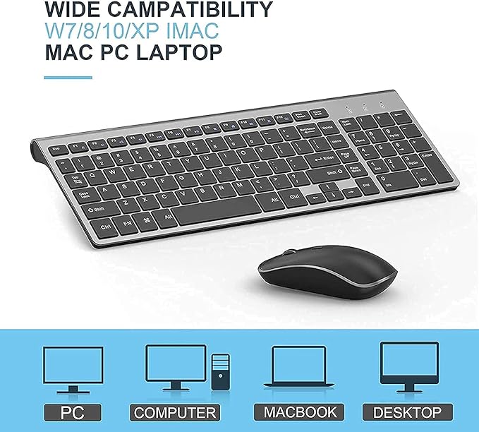 JOYACCESS Wireless Keyboard and Mouse, 2.4G Ergonomic and Slim Wireless - Image 7