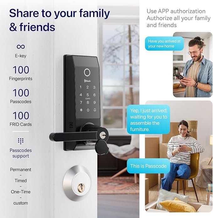 Smart Lock Doorbell Fingerprint Smart Door Lock Deadbolt - Image 4
