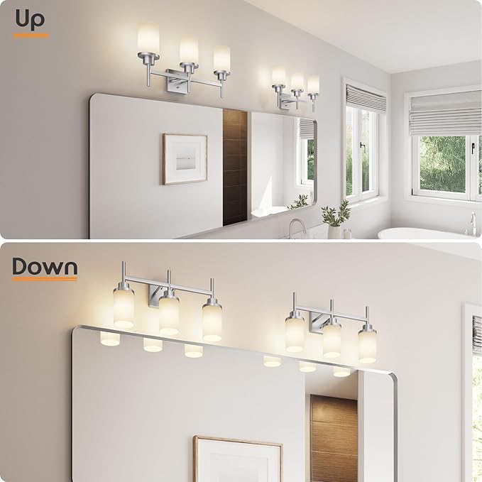 AONEON Bathrom Light Fixtures Brushed Nickel 3-Light - Image 4