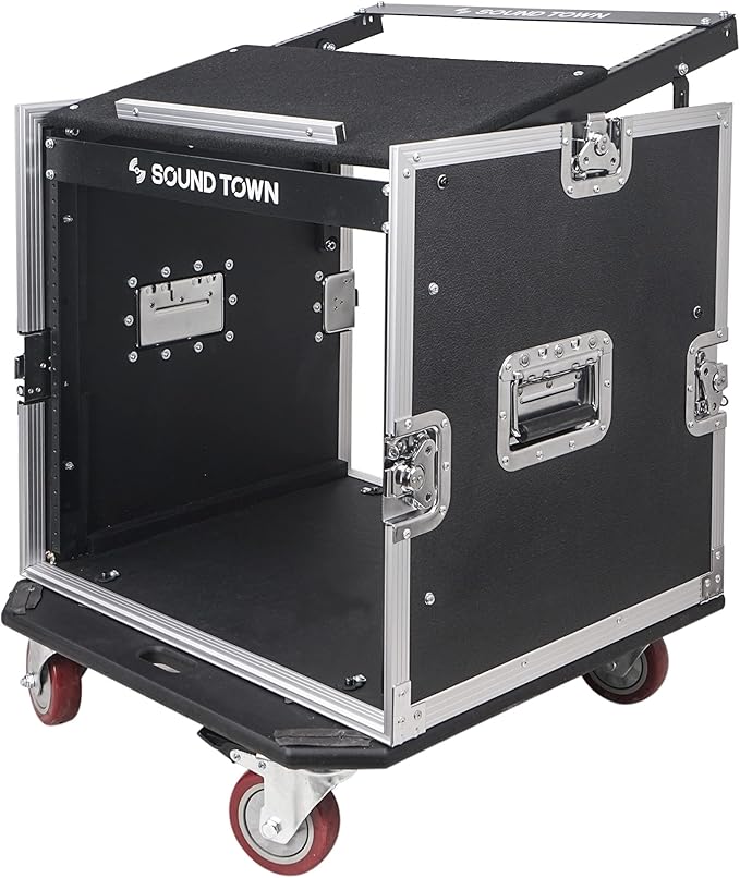 Sound Town Enhanced 1/2" Plywood 10U PA DJ Pro Audio Rack/Road ATA Case - Image 4