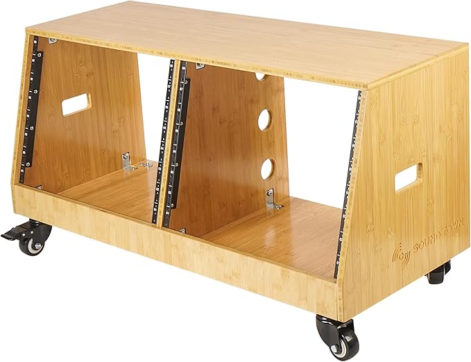 Sound Town DIY 2 x 8U Slanted Studio Rack - Image 2