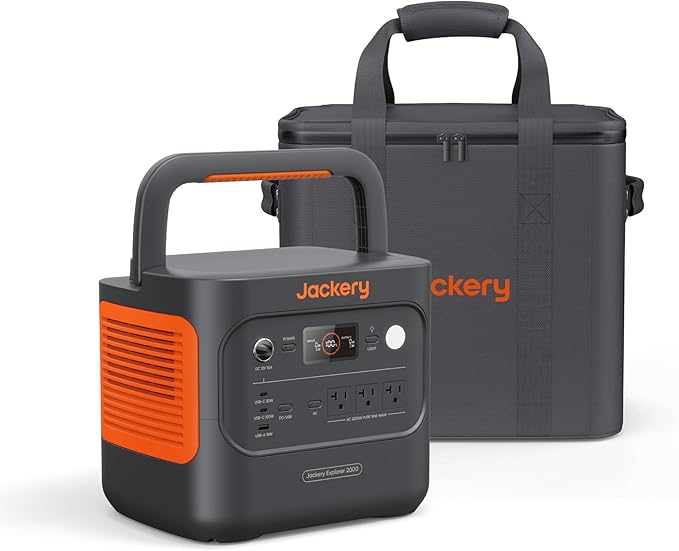 Jackery Explorer 2000 v2 and Carrying Bag, 2042Wh LiFePO4 Battery, 2200W AC by JackeryInc