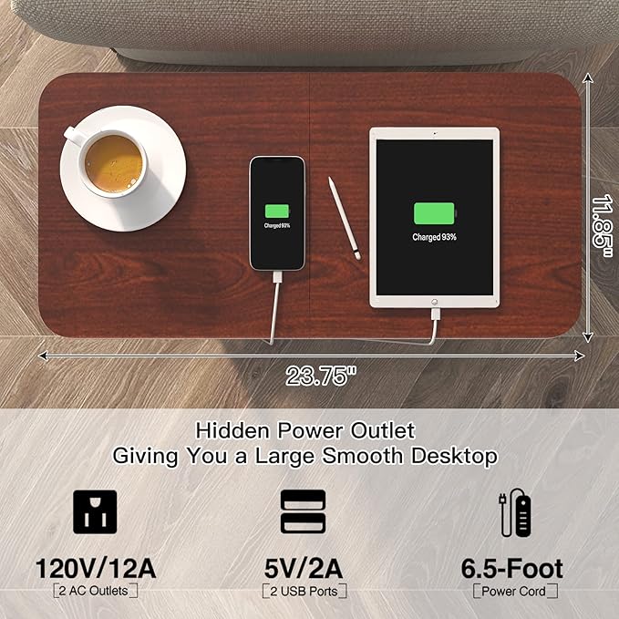 LIDYUK End Table with Charging Station, Flip Top Side Table with USB Ports and - Image 3
