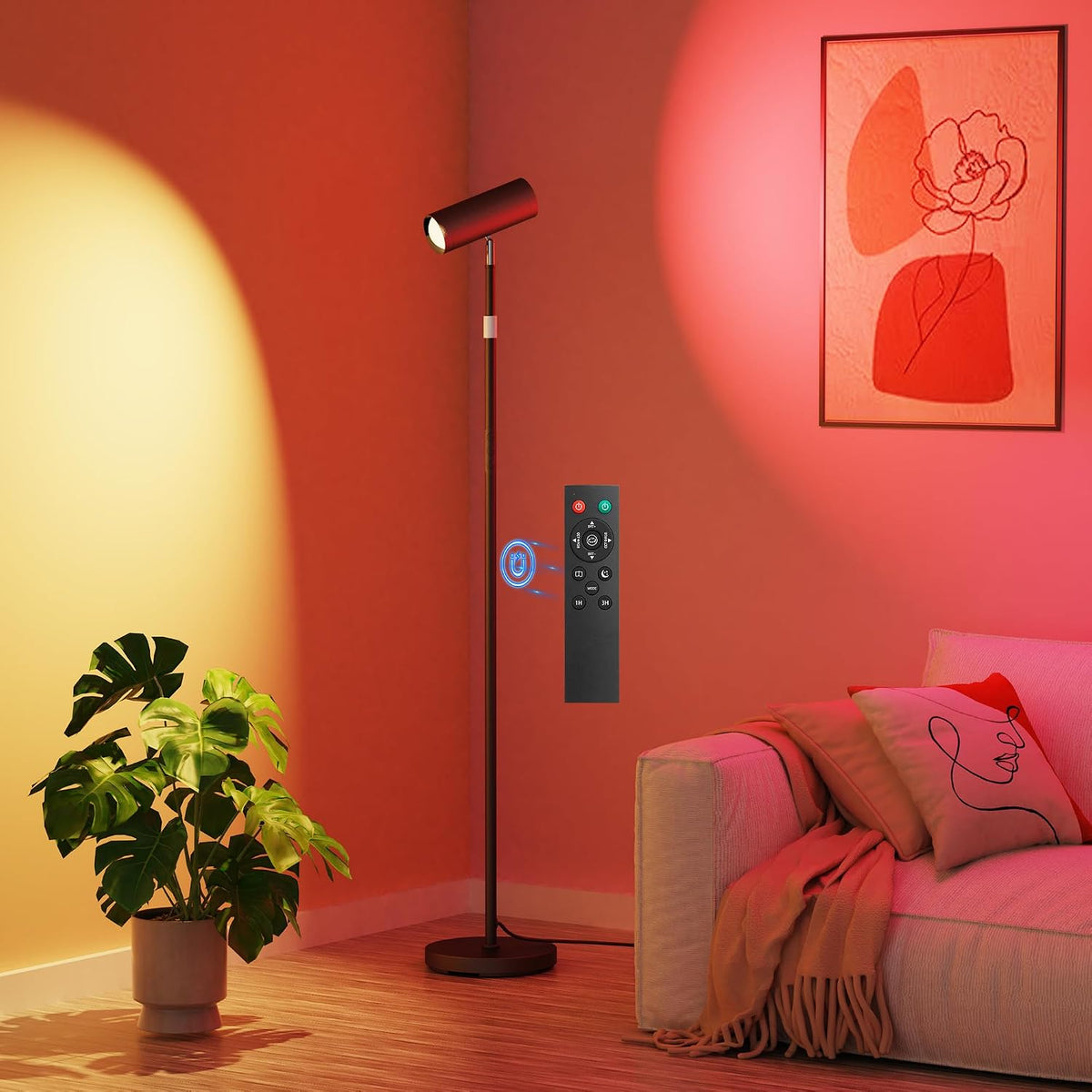 SIBRILLE Spotlight Floor Lamp, Tall LED Standing Lamp