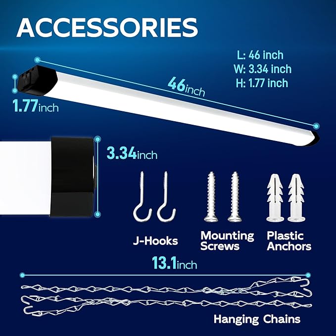 hykolity 4FT 70W LED Shop Light Linkable, 5000K Utility Shop Lights - Image 6