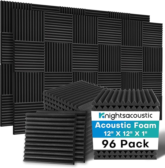 Knightsacoustic 96 Pack Sound Proof Foam Panels by Knightsacoustic