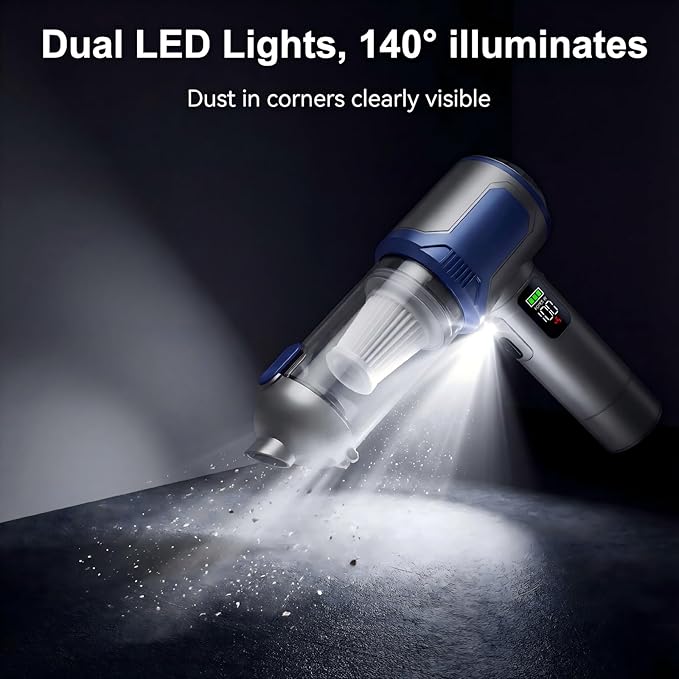 makecatch Handheld Car Vacuum Cleaner, 20000Pa High-Power Cordless Vacuum - Image 4