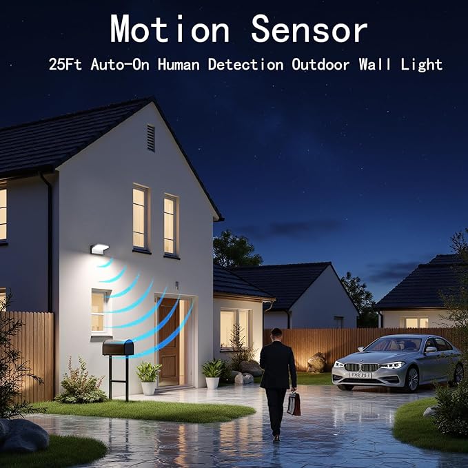 WISELUME 60W LED Outdoor Wall Light – 360° Rotatable, Motion Sensor & Color - Image 2
