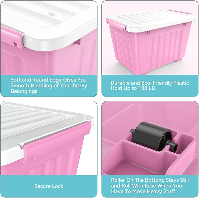 Nazhura Plastic Storage Bin, Stackable and Nestable Storage Boxes - Image 3