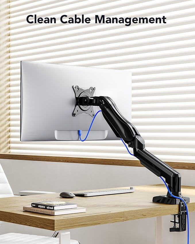 HUANUO Single Monitor Mount, 13 to 32 Inch Monitor Arm, Adjustable Monitor Stand - Image 6