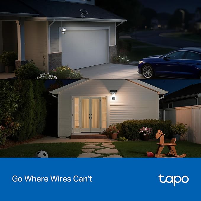 Tapo 2K Dimmable Floodlight Security Camera Outdoor Wireless w/Solar Panel - Image 6