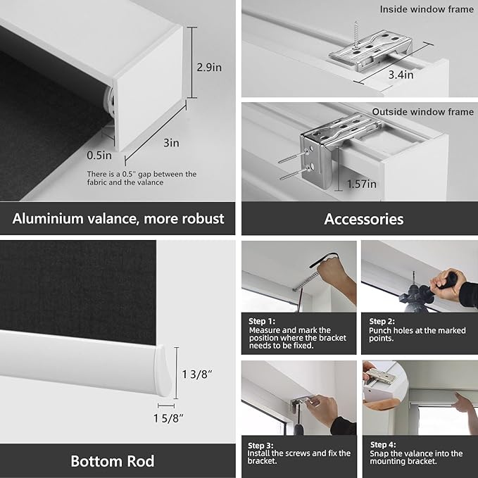 ZSTARR Motorized Smart Blind for Window, Automatic Blackout Roller Shade - Image 4