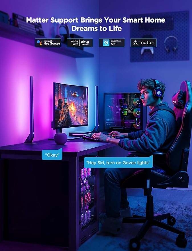 Govee HDMI 2.1 Sync Box Kit 2, Includes AI Sync Box, Light Bars, and Monitor - Image 6