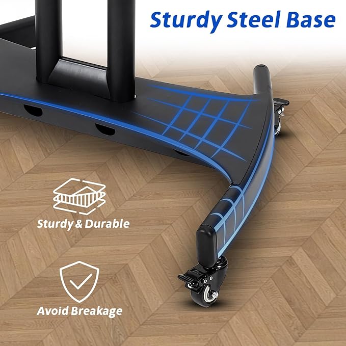 GCCSJ Rolling TV Stand with Adjustable Shelf，Portable TV Stand on Wheels - Image 7