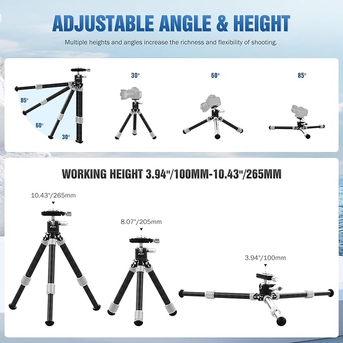 LEOFOTO Carbon Fiber Mini Table Tripod - Image 2