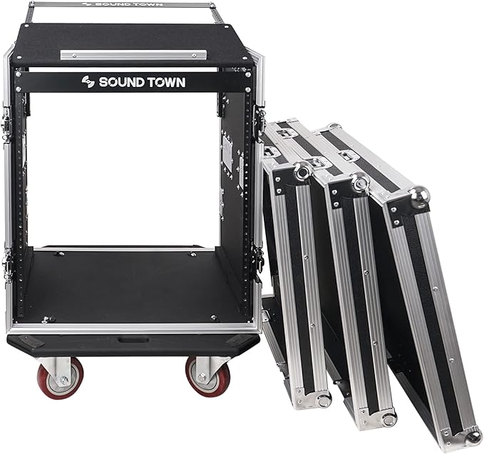 Sound Town Enhanced 1/2" Plywood 12U PA DJ Rack/Road ATA Case - Image 2