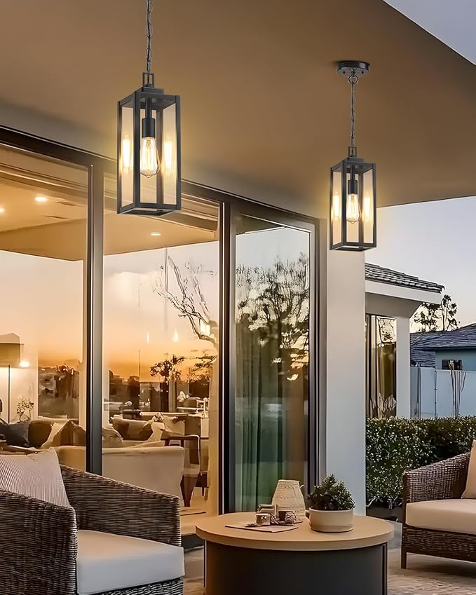 MYHXQ 15'' Large Motion Sensor Outdoor Pendant Lights, Dusk to Dawn Modern - Image 4