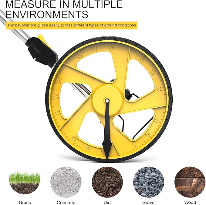 Zozen Measuring Wheel in Feet and Inches, Mechanical/Double Collapsible/One Key - Image 2