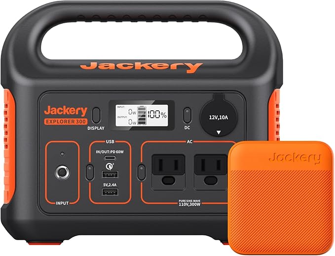 Jackery Portable Power Station Explorer 300 and 102W Fast Charger, 293Wh Backup by JackeryInc