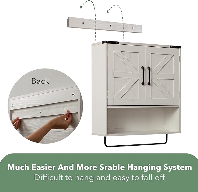 Bathroom Wall Cabinet Over Toilet 24x24 Inch Farmhouse Medicine Cabinet - Image 5