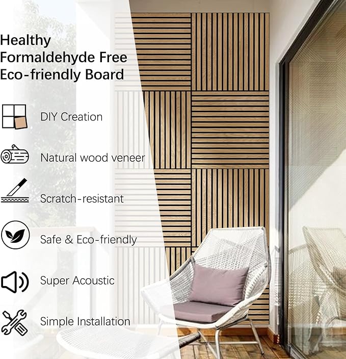 ARMURO Acoustic Wood Panels for Wall 4-Pack - Image 8