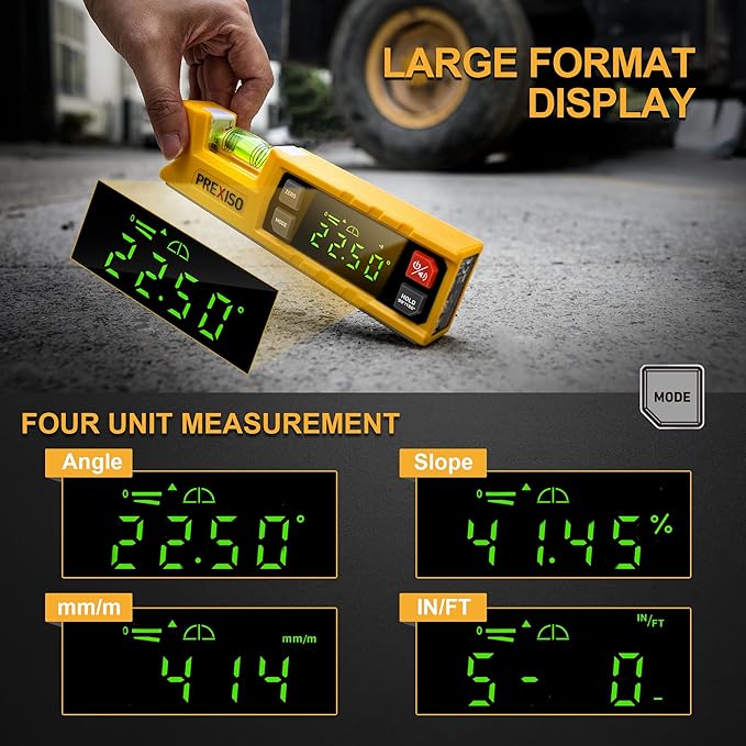 PREXISO Digital Level & Digital Protractor, 7 inch Angle Finder 0-90° & 0-180° - Image 5