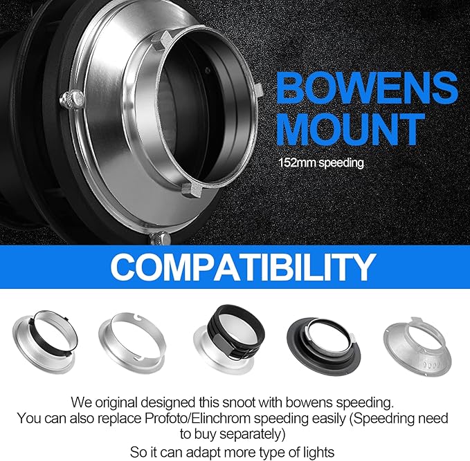 Wellmaking Bowens Mount Optical Snoot Conical, Flash Projector Attachment - Image 6