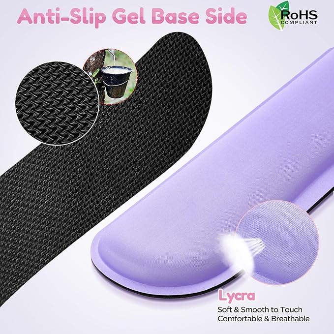 Gimars Upgrade Enlarge Gel Memory Foam Set Keyboard Wrist Rest Pad, Mouse Wrist - Image 3