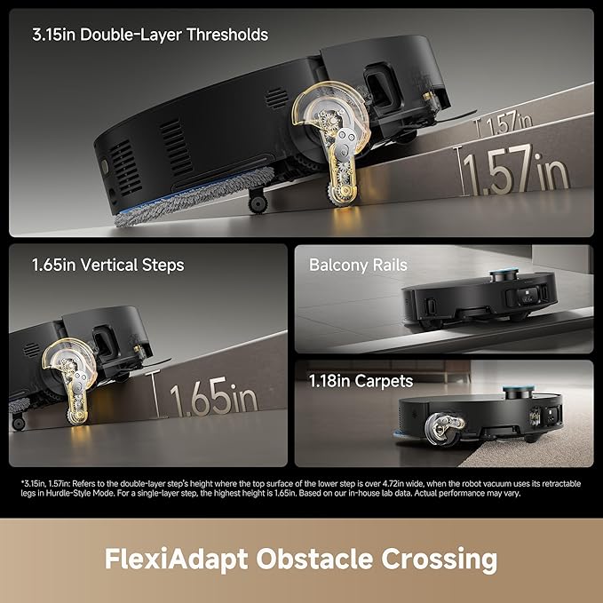 DREAME Matrix10 Ultra Robot Vacuum and Mop, 3.14inch Obstacle Clearing - Image 4
