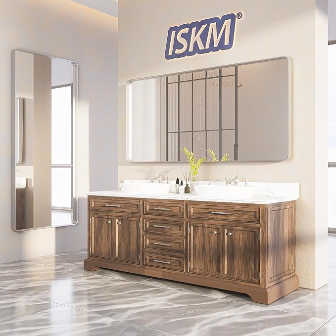 ISKM Large Silver Bathroom Mirror, 77 x 36 Inch Mirror - Image 6
