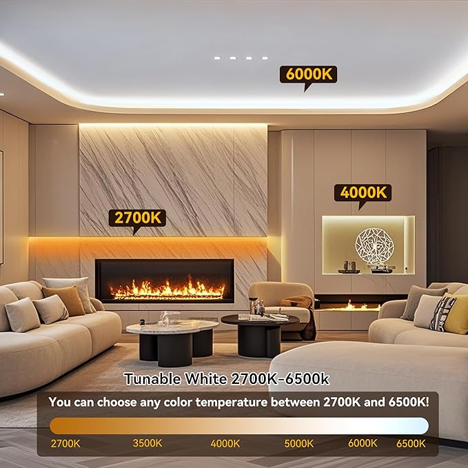Pandery COB LED Strip Light, CCT Dimmable Strips Light, 2700K-6500K, 8mm Wide - Image 4