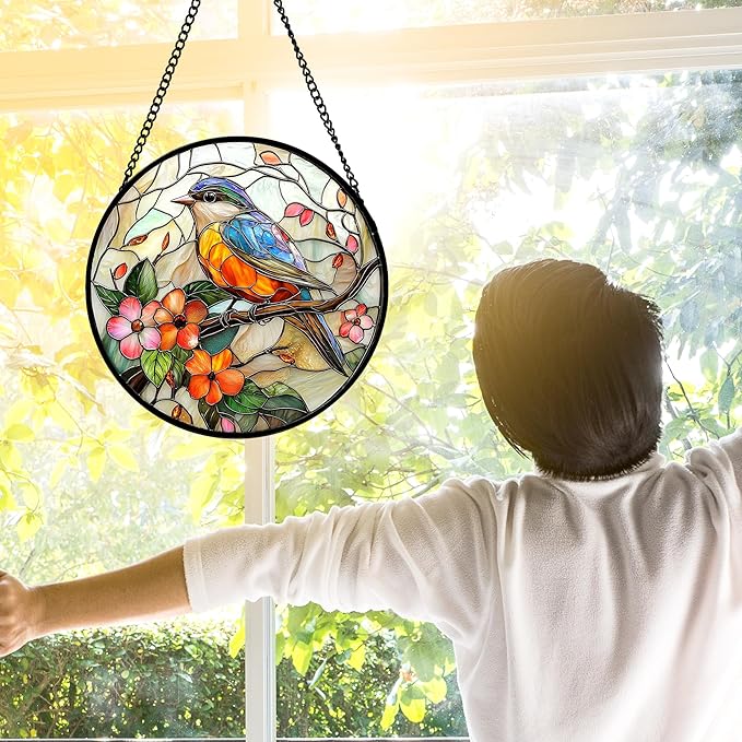 DASTOLL Stained Glass Window Hanging, and Mom 6.3 in - Image 5