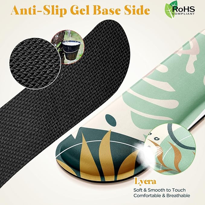 Gimars Enlarge Silky and Superfine Fabric Gel Memory Foam Keyboard Wrist Rest - Image 3