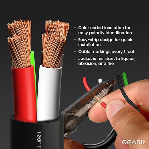 GEARit Outdoor Speaker Wire CL3 Rated, 16 Gauge Speaker Wire, Speaker Cable 250 - Image 6