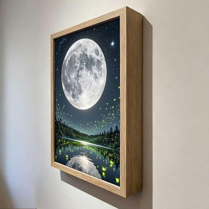 URVIP LED Glowing Photo Frame, 3D Starry-Sky Moon Animal Wall Art, 9x12 Inches - Image 4