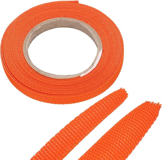 MECCANIXITY Braided Cable Sleeves Heat Shrinkable Fabric Sleeving, 1/4" 16ft by MECCANIXITY