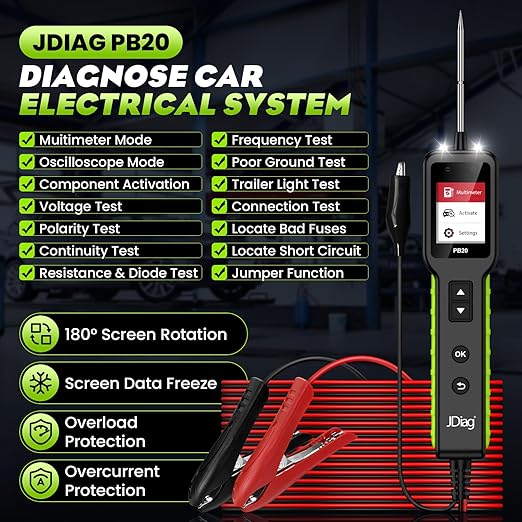 JDIAG Automotive Circuit Tester 0-80V DC, 12V 24V Digital Multimeter - Image 2