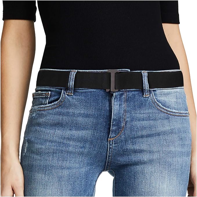 JASGOOD Women No Show Stretch Belt Elastic Web Strap Belt by JASGOOD