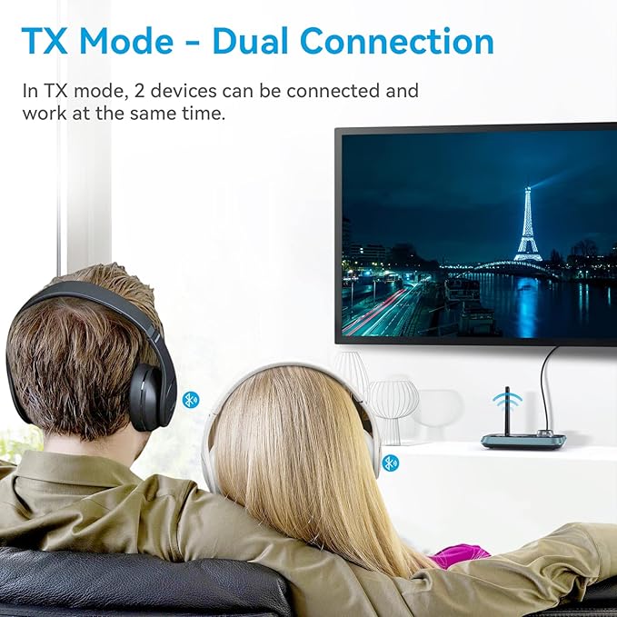 SOOMFON Bluetooth Transmitter for TV 3-in-1 Bluetooth 5.0 Transmitter Receiver - Image 2
