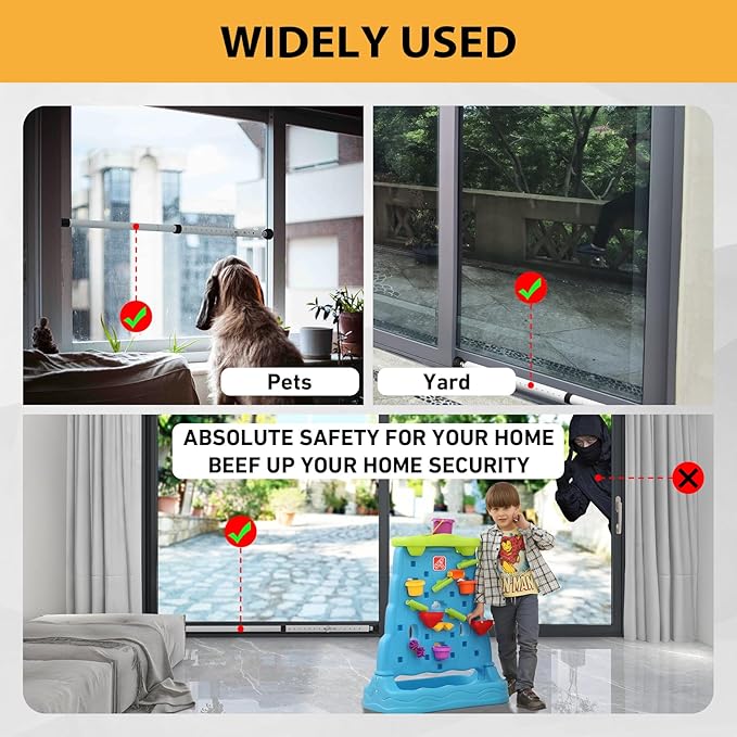 PBHEPJ Sliding Door Security Bar, 18.5-51 inch Adjustable Patio Door Security - Image 6